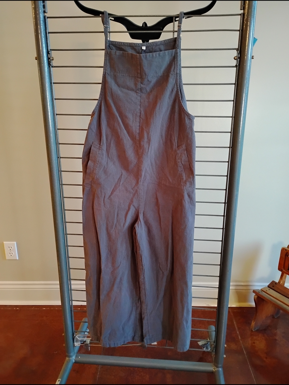 Source Unknown Gray‎ Wide-Leg Linen Jumpsuit